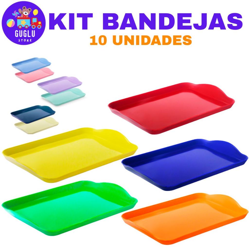 Kit 10 Bandejas 20x13 (+22 Cores)