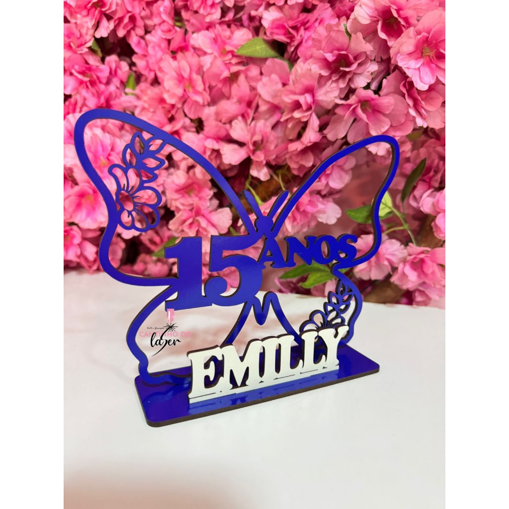 Lembrancinhas Borboleta 18x15 personalizado com nome MDF centro de mesa para aniversário 15 anos