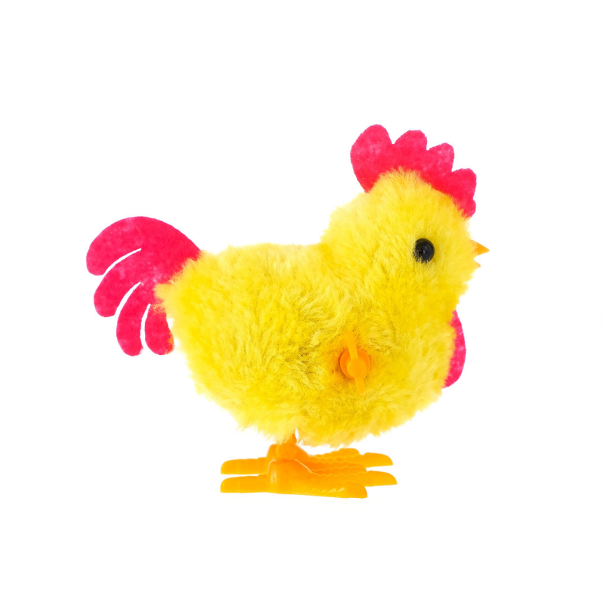 Brinquedo KIT com 05 Pintinhos Amarelinho Brinquedo de Pelúcia a Corda Infantil