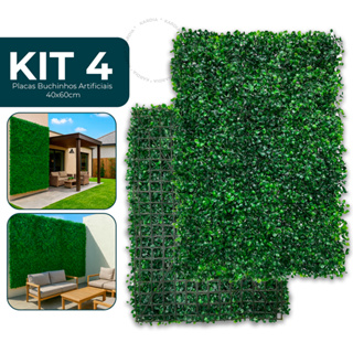 Kit 4 Placa Buchinho Grama Artificial Parede Muro Inglês Vertical Cheio 60x40cm em Oferta na Shopee