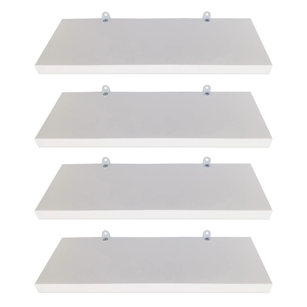 Kit 4 Prateleiras Branca Nicho Multiuso Quarto Sala Banheiros