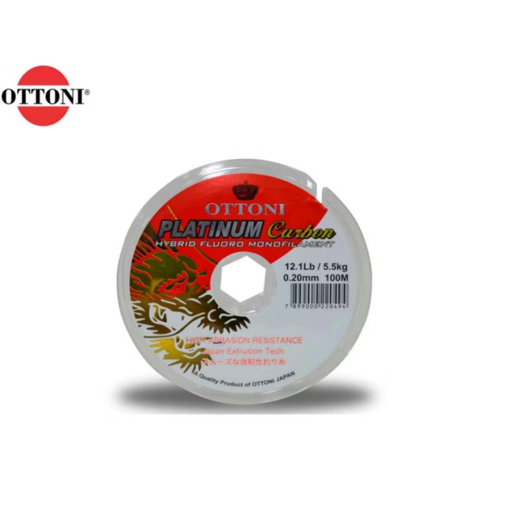 🎣 Linha Ottoni Platinum Carbon Hybrid Fluoro Monofilamento ! 🐟 em Oferta na Shopee