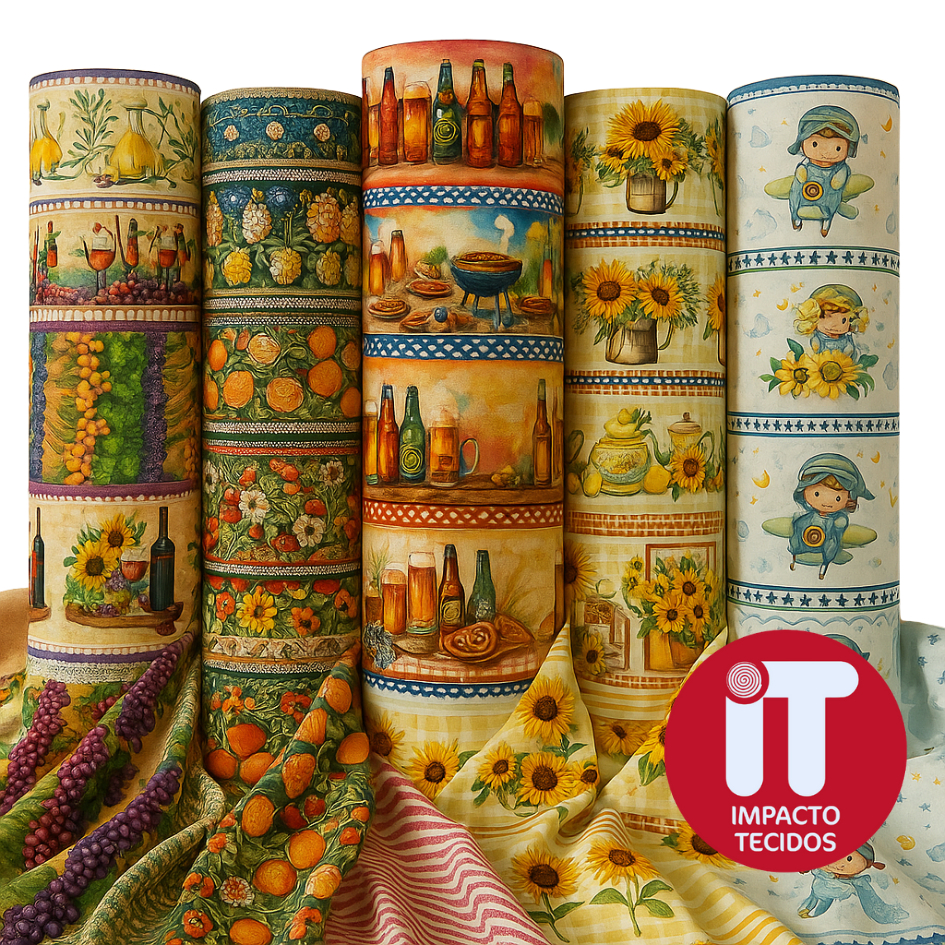 Tecido Tricoline Barrado Digital - 5 Faixas - Varias Opções - 100% algodão em Oferta na Shopee