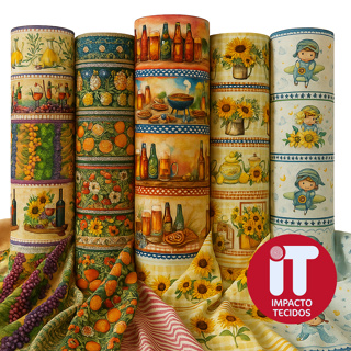 Tecido Tricoline Barrado Digital - 5 Faixas - Varias Opções - 100% algodão em Oferta na Shopee