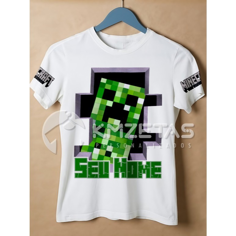 Blusa Minecraft Creeper Infantil Juvenil Adulto Camisa Personalizada T-Shirt Unissex em Oferta na Shopee