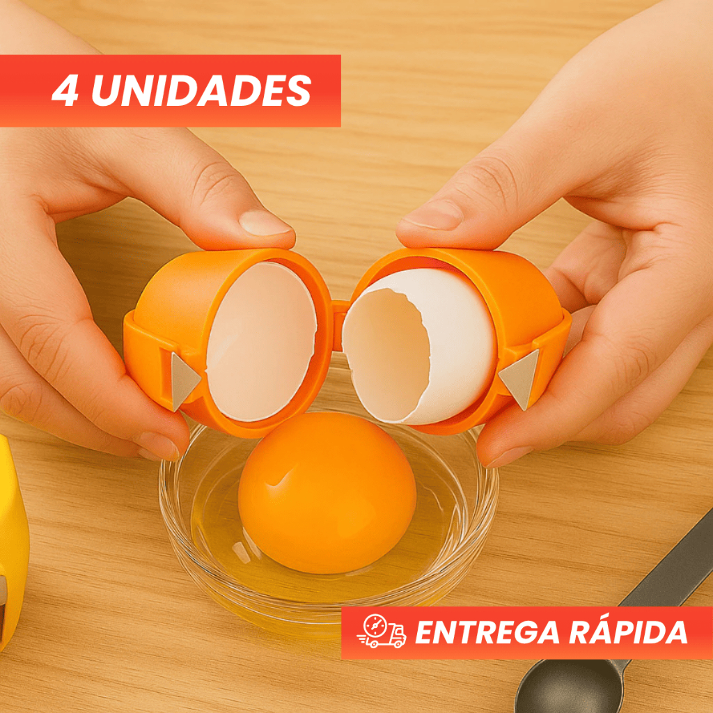 Quebrador De Ovo Prático Para Cozinha Doméstica Inox Cores Sortidas 4 Unidades