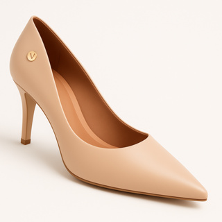 Scarpin Vizzano Feminino Salto Baixo Fino Macio Original 1185 Bege em Oferta na Shopee