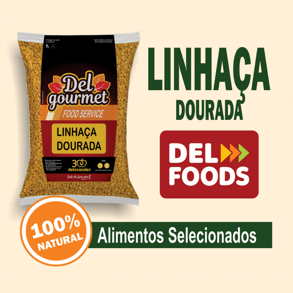 Linhaça Dourada 100% Natural Rica em Fibras, Ômega3, Ideal Para Dietas Saudáveis em Oferta na Shopee