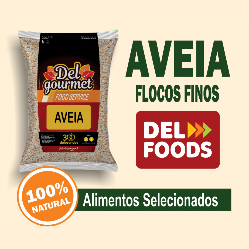 Aveia Em Flocos Finos. 100% Rica em Fibras Ideal Para Receitas Saudáveis
