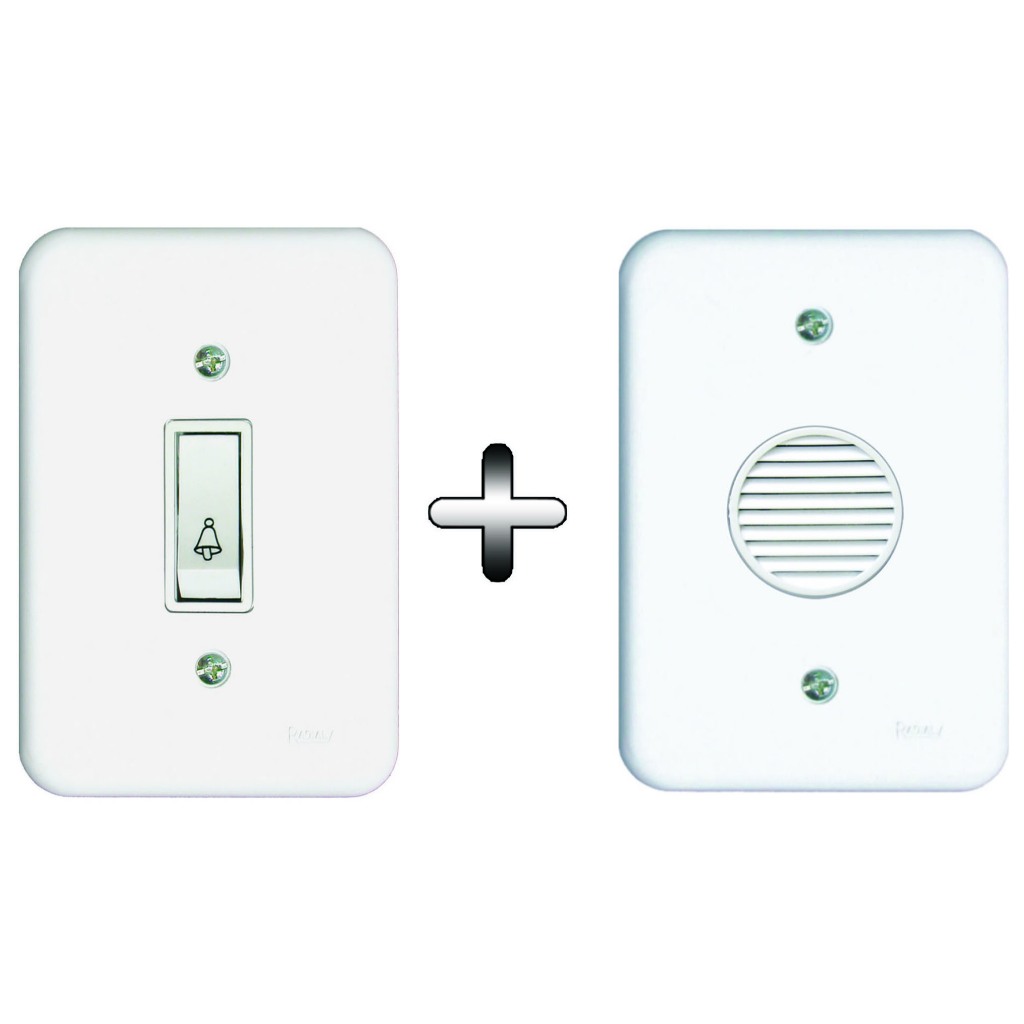 Conjunto 4x2 1 Interruptor Campainha + Campainha Cigarra Linha Pollar Radial