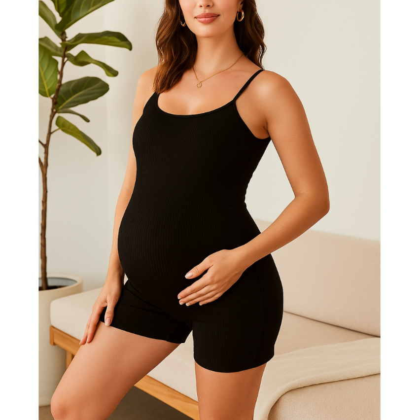 Macaquinho Confortável Feminino Gestante Roupa Grávida Suplex Premium Alça Fina em Oferta na Shopee