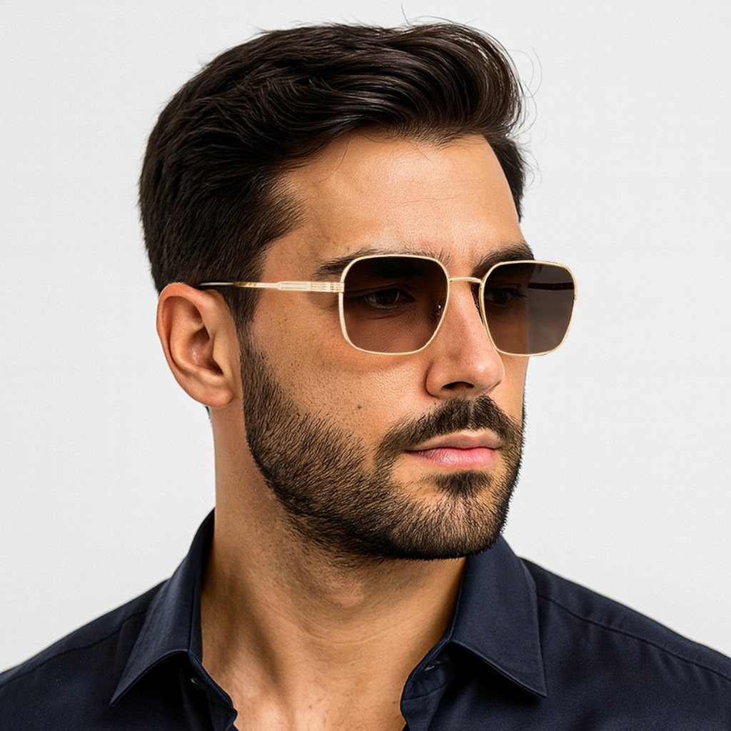Óculos de Sol Masculino Horizon Armação em Metal Lentes UV400 Design Moderno e Confortável em Oferta na Shopee
