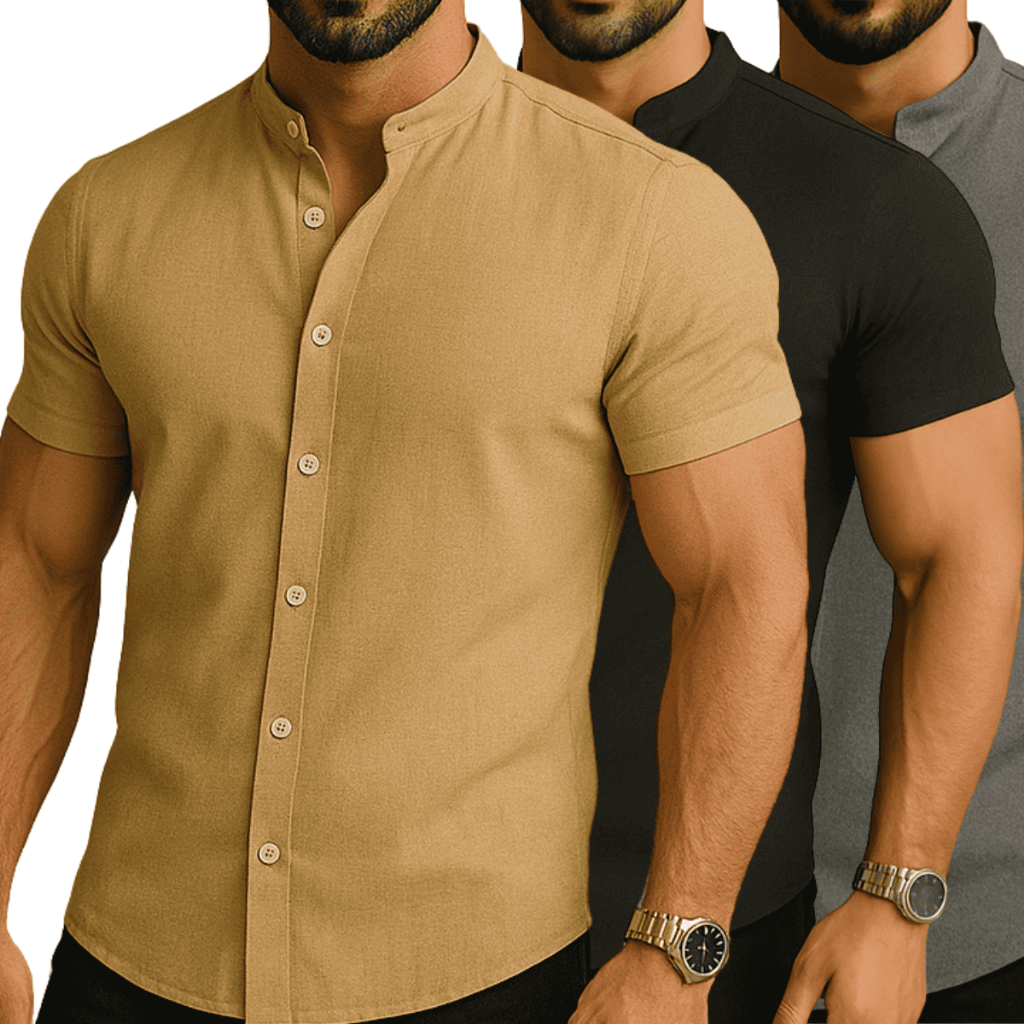 Kit 3 Camisa Manga Curta Gola Padre Masculina Festa Trabalho em Oferta na Shopee