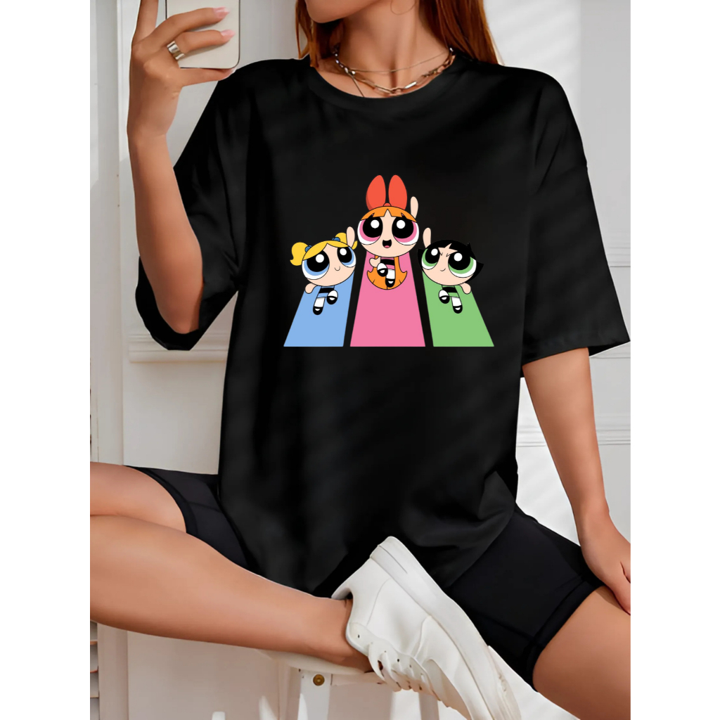 Camiseta de Academia 100% Algodão Tshirt Feminina Treino Meninas Superpoderosas