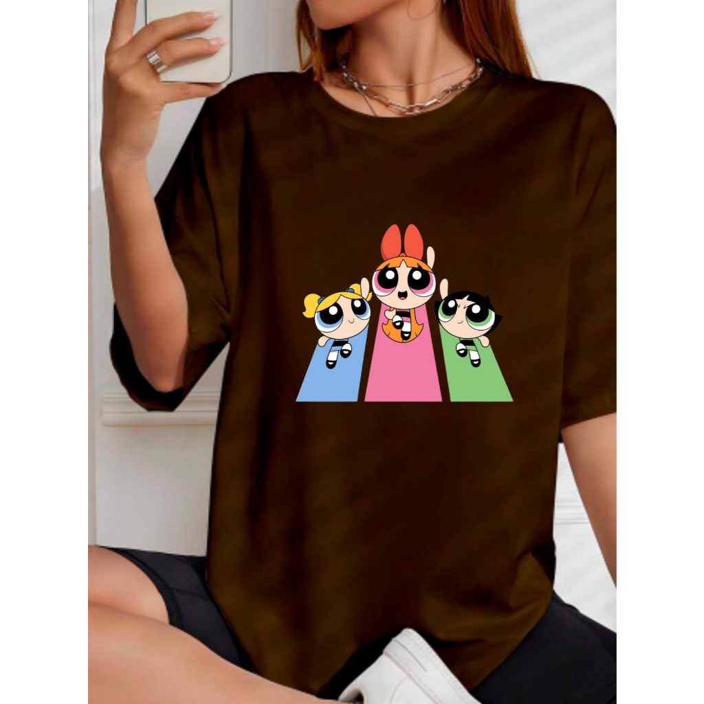 Camiseta de Academia 100% Algodão Tshirt Feminina Treino Meninas Superpoderosas