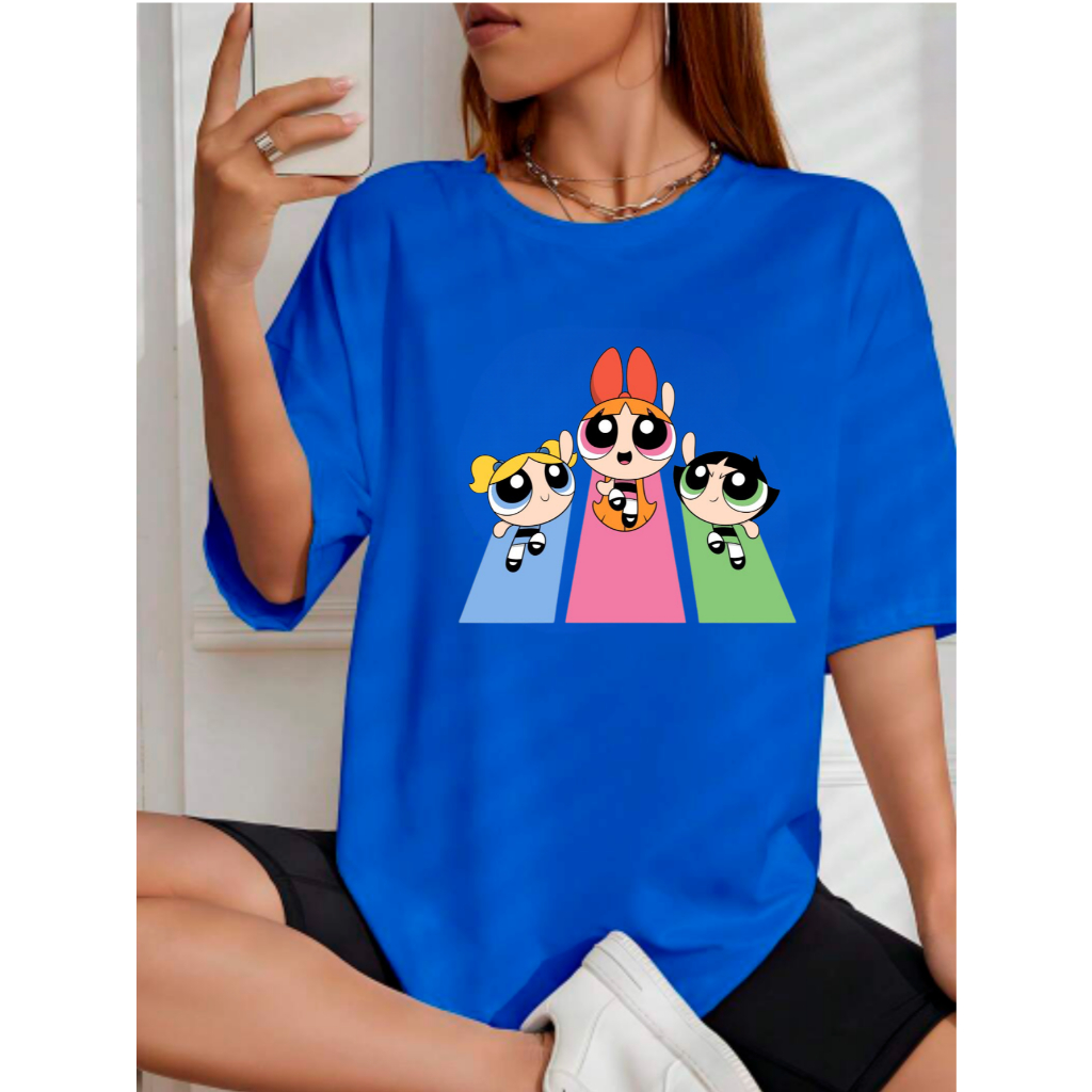 Camiseta de Academia 100% Algodão Tshirt Feminina Treino Meninas Superpoderosas