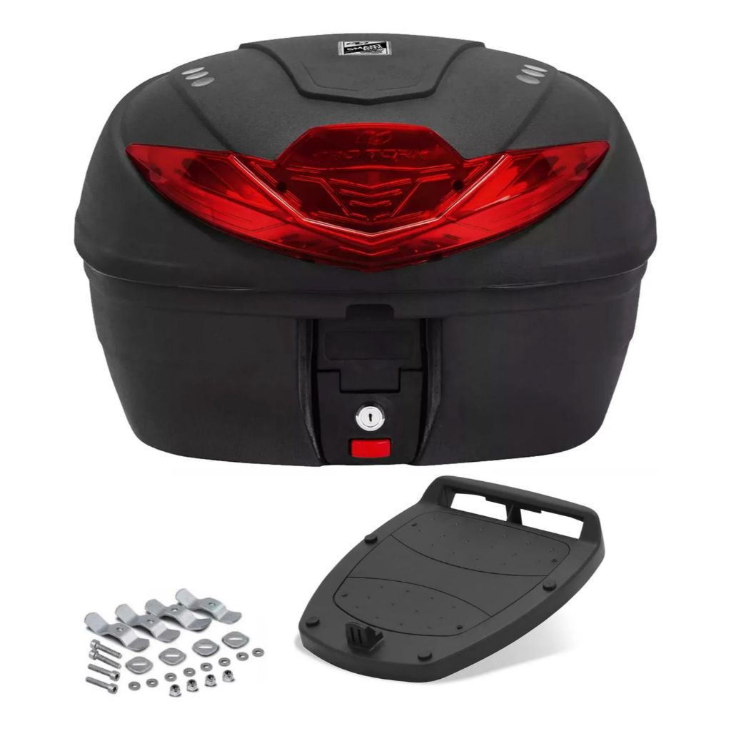 Baú Bauleto Moto Traseiro 35 Litros Smart Box 4 Universal Preto Lente Fumê/Vermelho - Pro Tork Baú Bauleto Moto Traseiro 35 Litros Smart Box 4 Universal Preto Lente Fumê/Vermelho - Pro Tork
