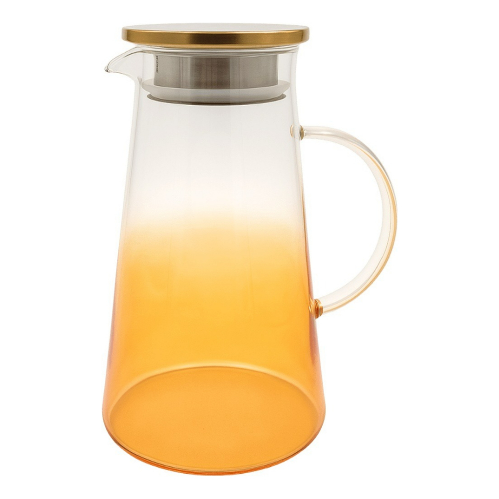 Jarra De Vidro Borossilicato Tampa Inox 1,8 Litros Laranja