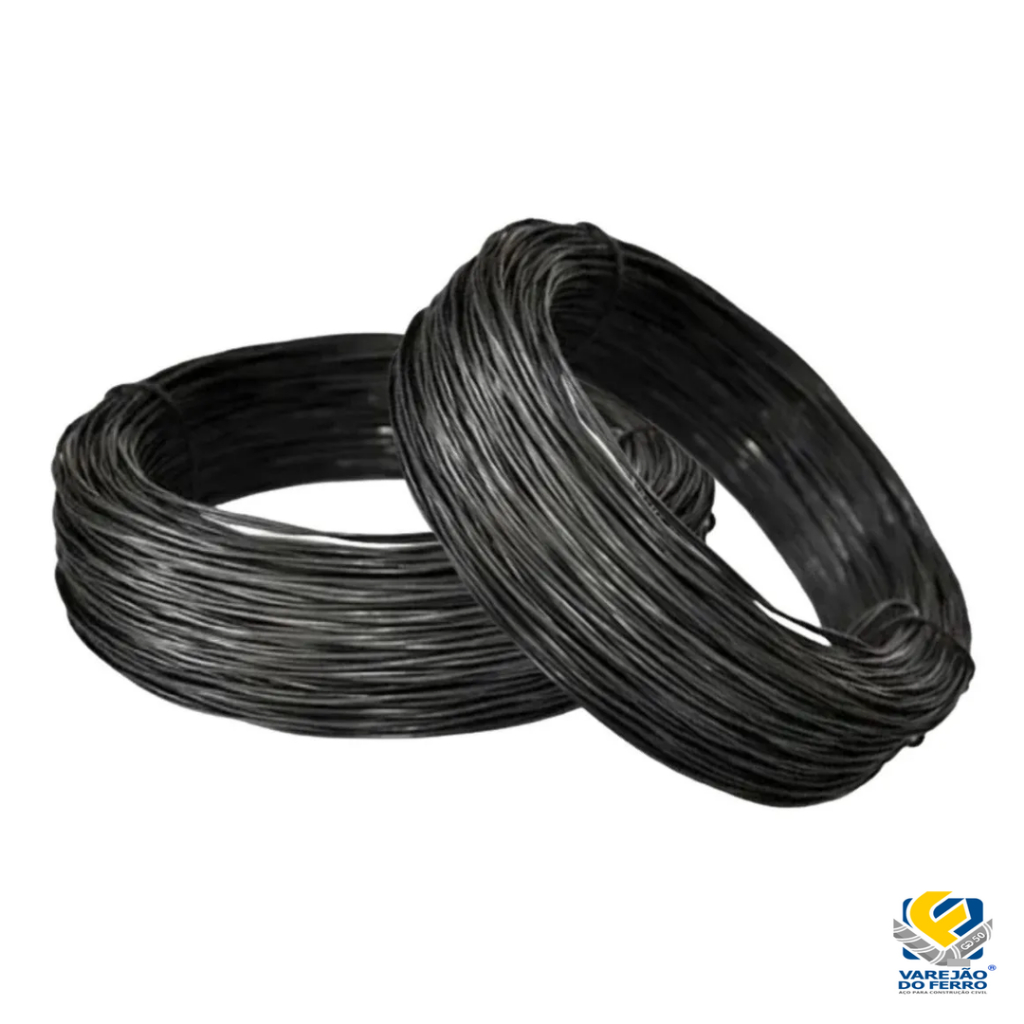 Arame Recozido Torcido Duplo 2kg BWG18 1,24mm Para Construção Civil e Amarração de Aço - 2 Rolos