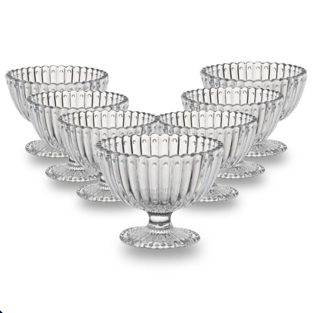 Taça de Sobremesa 200ml – Kit com 6 Taças em Vidro | Ideal para Mousses, Sorvetes, Frutas ...