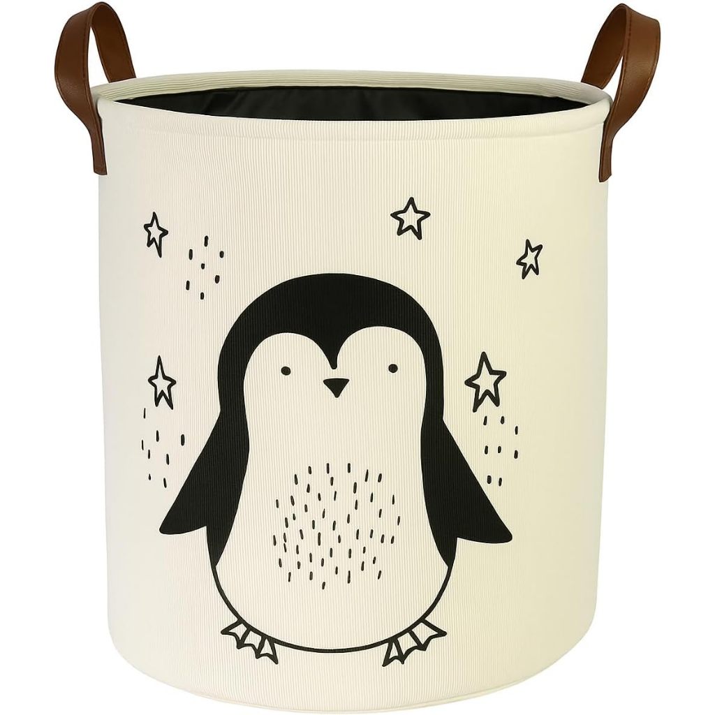 Cesto Organizador Roupa Suja Dobrável Multiuso 50L - Pinguim