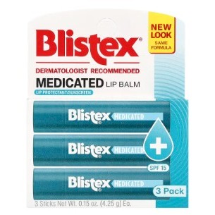 Blistex, Protetor Labial/Protetor Solar Medicinal, FPS 15, Original, Embalagem com 3 Balms, 4,25 g Cada Importado