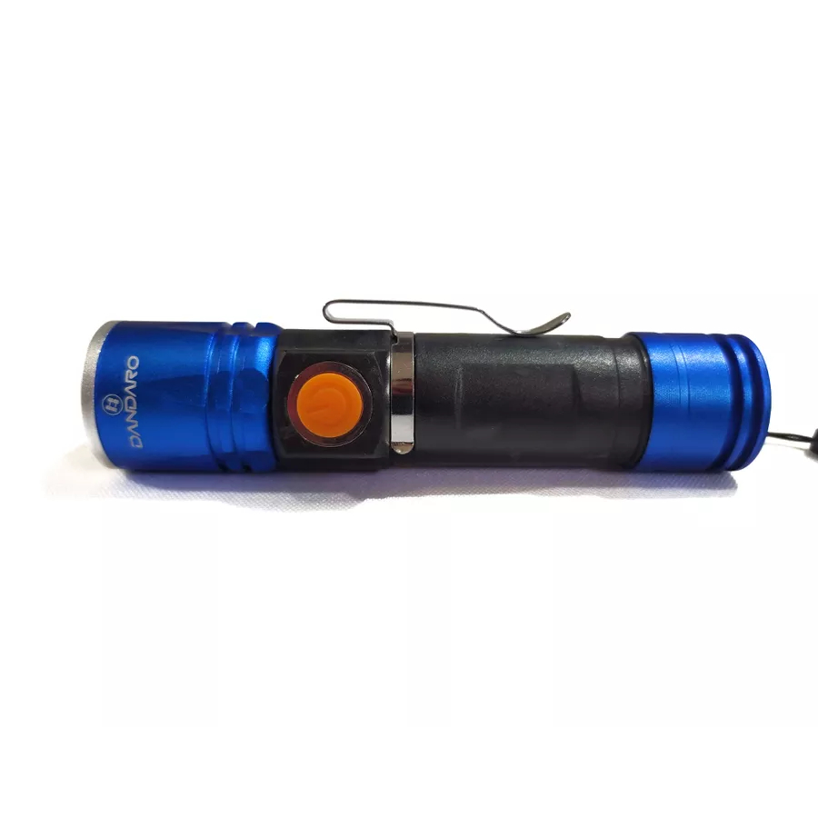 Mini Lanterna Profissional Tática Led Recarregavel Usb Azul