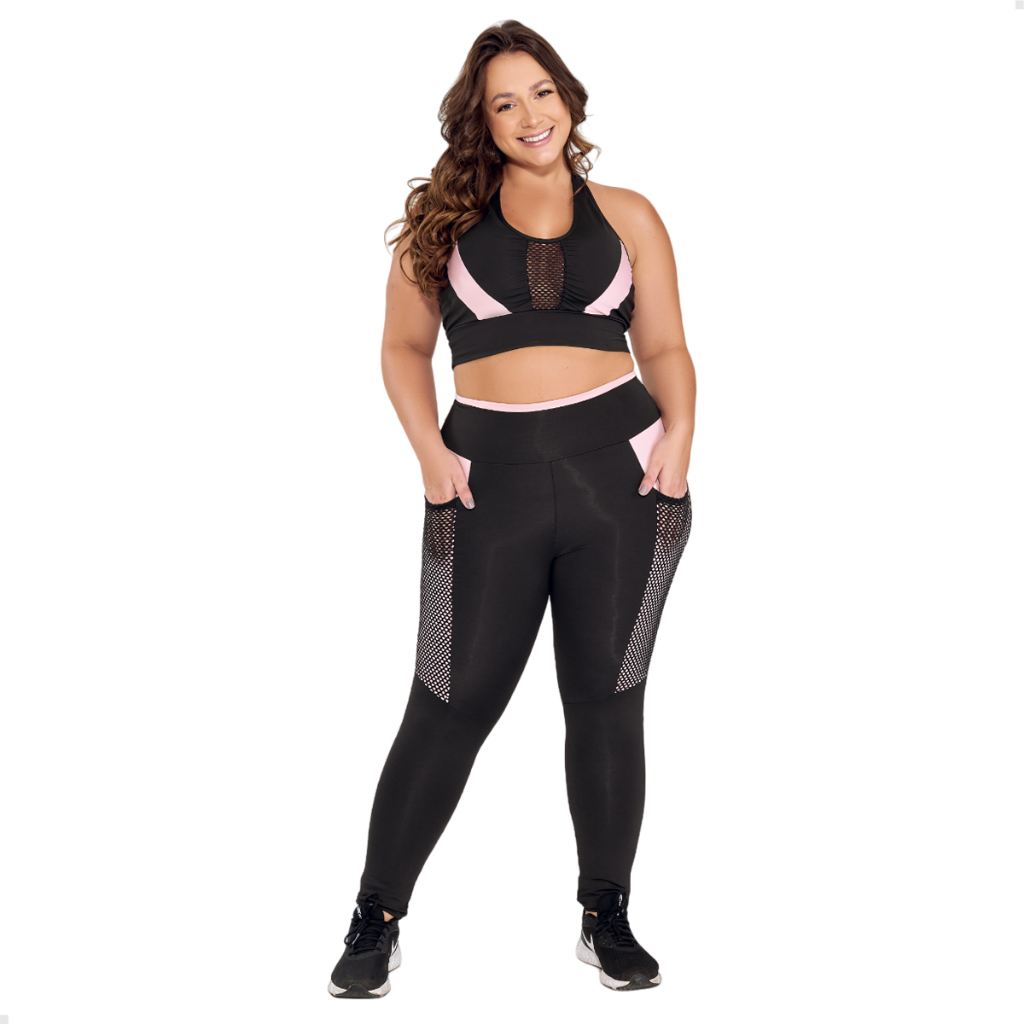 Conjunto Academia Top E Calça Plus Size Com Bolso Treino em Oferta na Shopee