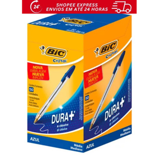 Caneta BIC Cristal Azul 1.0mm – Caixa com 50 Unidades – Escrita Suave e Durável em Oferta na Shopee