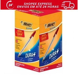 Caneta BIC Vermelha Cristal 1.0mm – Caixa com 50 Unidades – Escrita Macia e Precisa em Oferta na Shopee