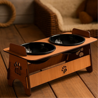 COMEDOURO PET ELEVADO COM TIGELA PARA GATO OU CACHORRO PINTADO TENDÊNCIA em Oferta na Shopee