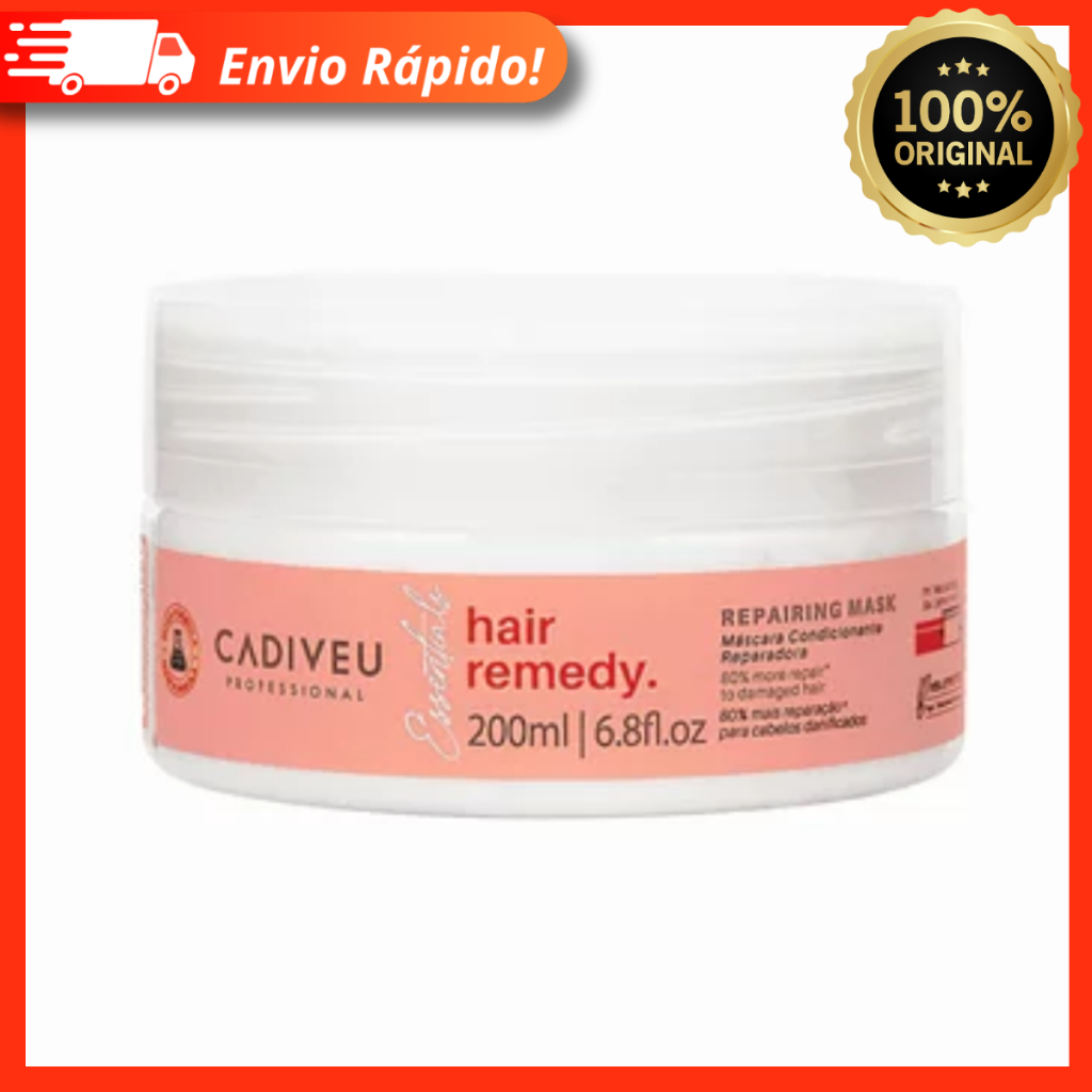Máscara Cadiveu Essentials Hair Remedy Reparadora 200ml em Oferta na Shopee