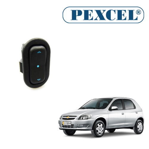 Interruptor de vidro elétrico Celta Novo Simples Azul