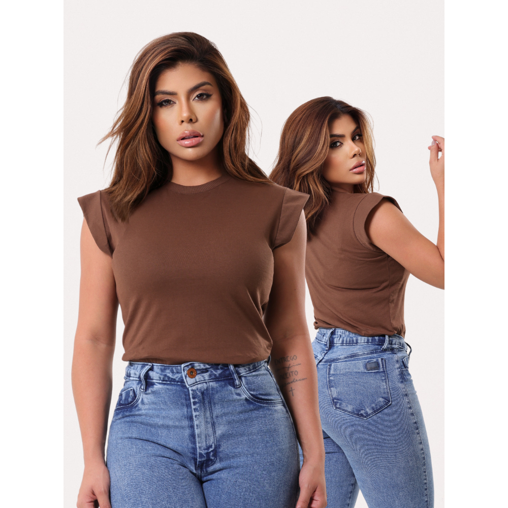 Blusa Algodão Muscle Tee Feminina Tendência Versátil em Oferta na Shopee