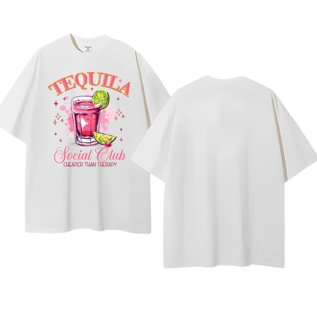 Camiseta Oversized Unissex Arte Vintage – Tequila Social Club | Streetwear 100% Algodão com Conforto