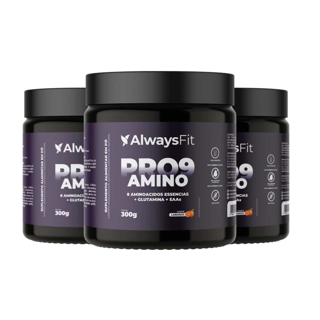 Pro9Amino – Todos Aminoácidos Essenciais + Glutamina - 300g - 3 unidades