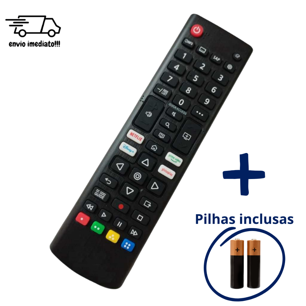 Controle Remoto Compatível TV LG Com Pilhas Função Netflix Globoplay Disney Primevideo em Oferta na Shopee