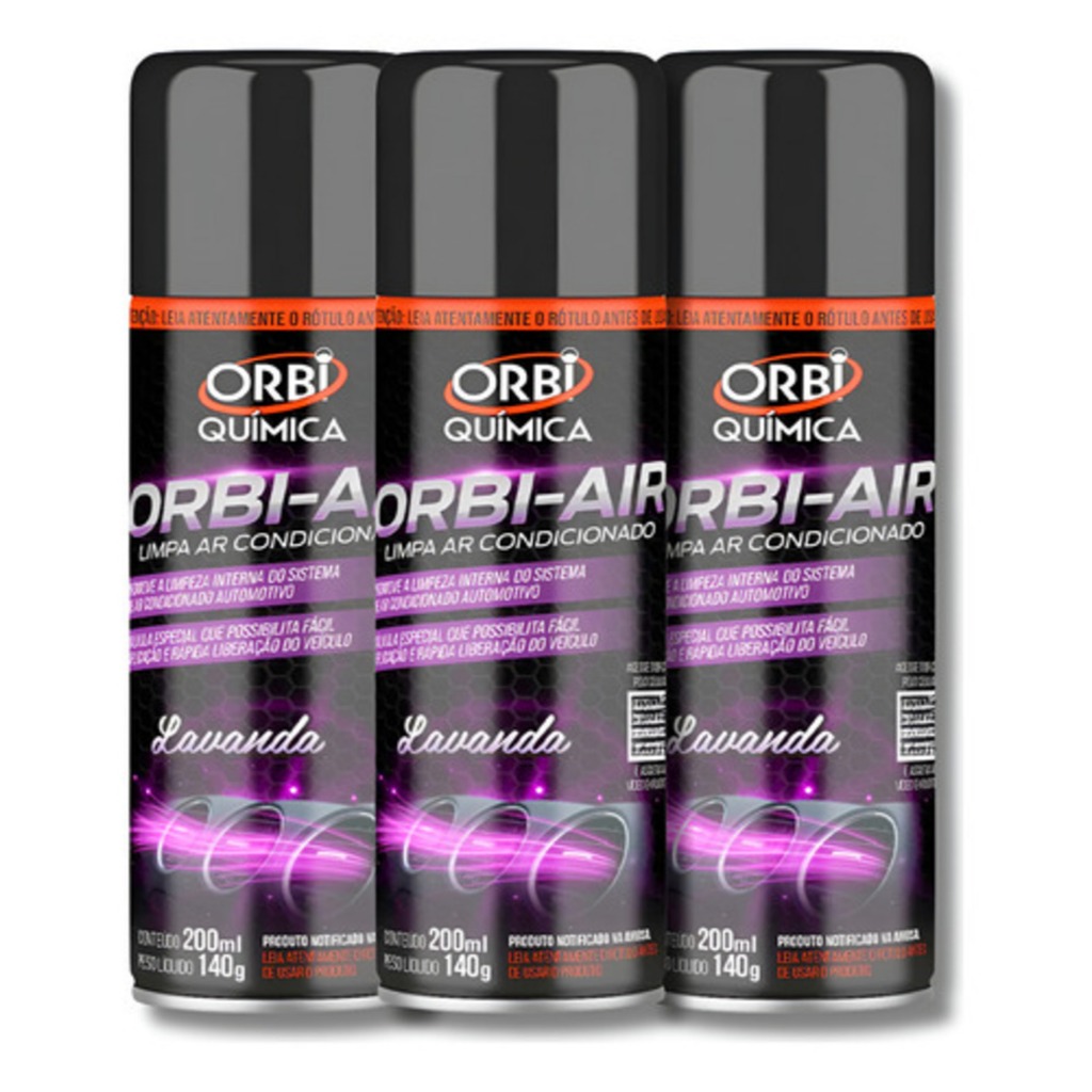 3 Higienizador De Ar Condicionado Automotivo Lavanda Orbi em Oferta na Shopee