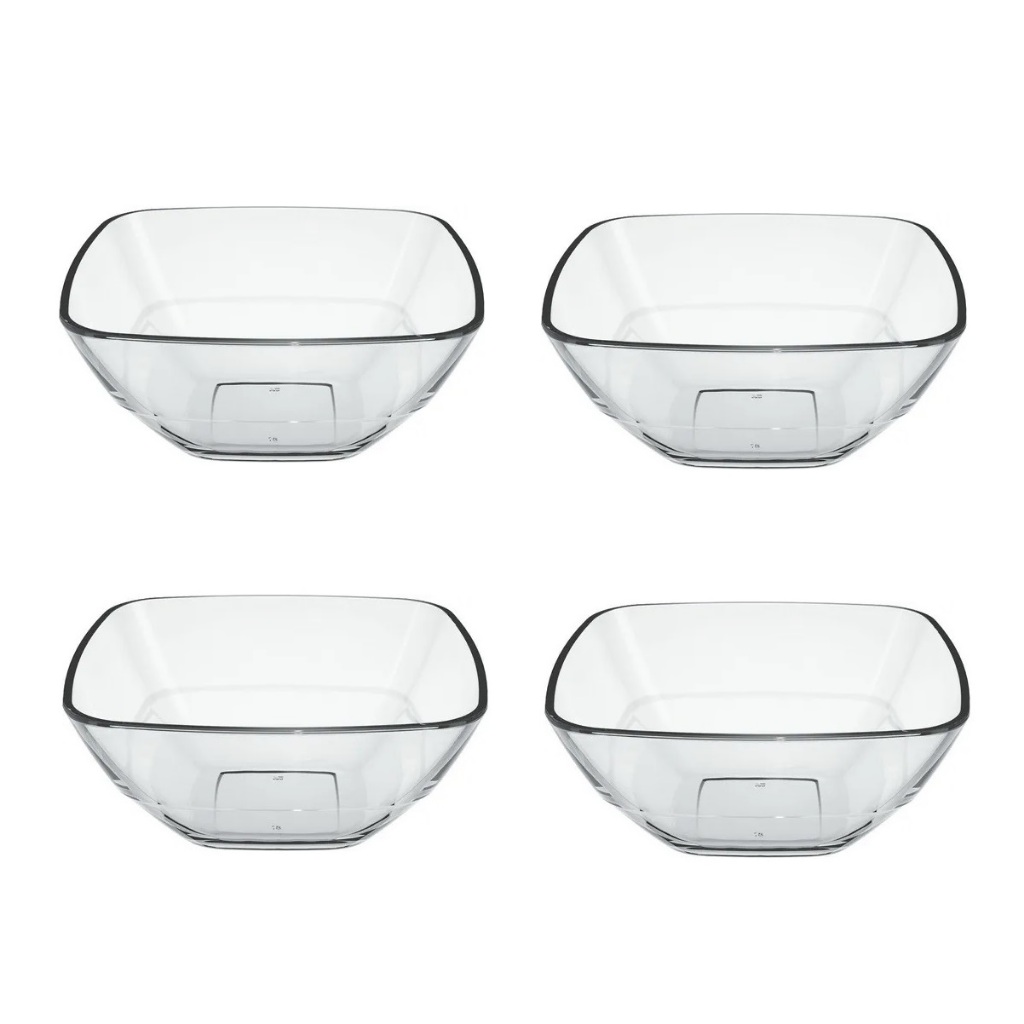 Kit 4 Saladeira Bowl Tigela Vidro Duralex Quadre 420ml Nadir
