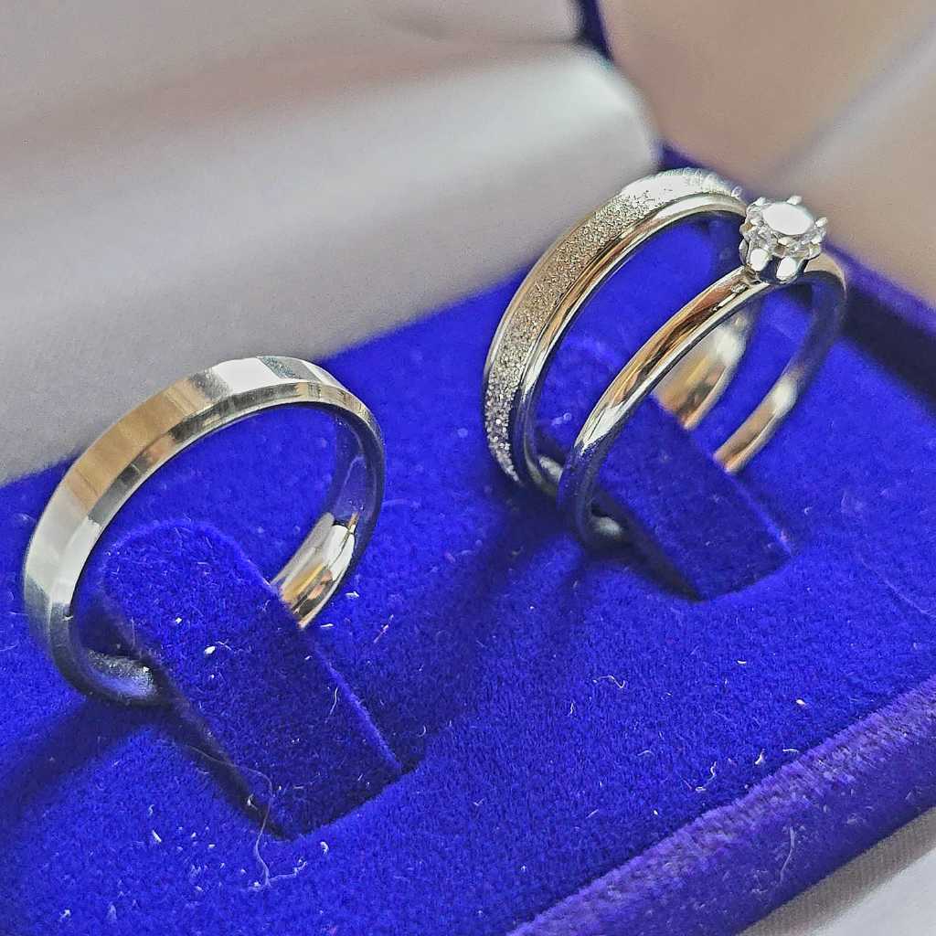 Par Alianças Namoro compromisso 4mm banhado Prata 975 Lisa Diamantada  + Gravação COD-04