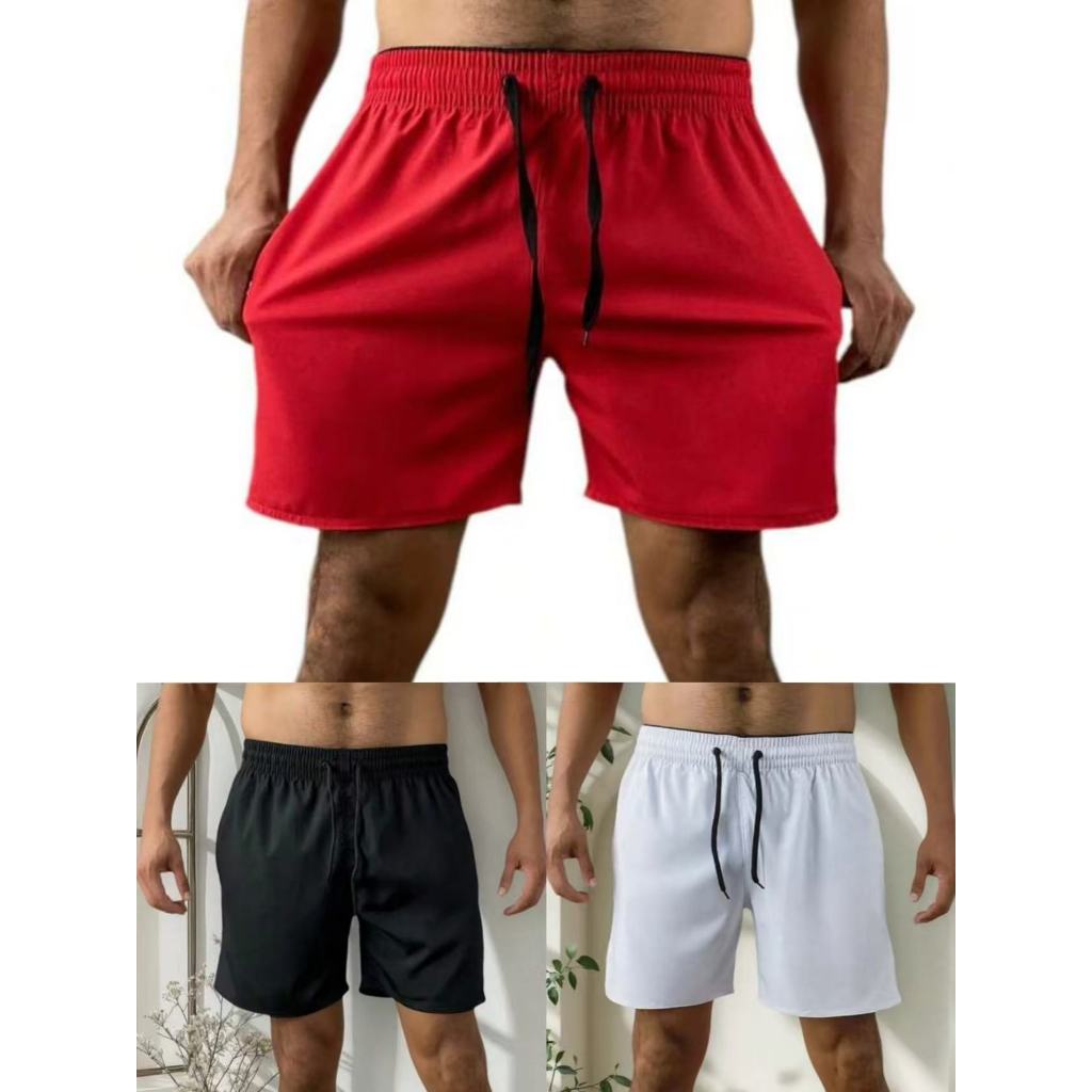 KIT 3 SHORTS maurisinho tactel com elastano casual praia academia foteball com 2 bolsos lateral -3T