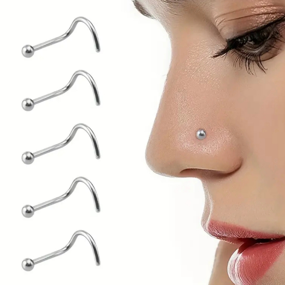 Kit 40 Piercing de Nariz Nostril Bolinha - Aço Cirúrgico em Oferta na Shopee