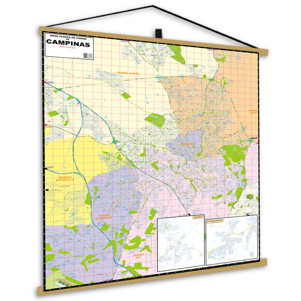 Mapa Campinas Politico Banner Poster Escolar Geográfico