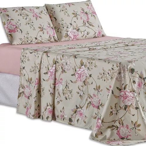 Jogo de Cama 3 peças forro de cama Casal Sem Elástico Bainha toque de pessego 200 fios