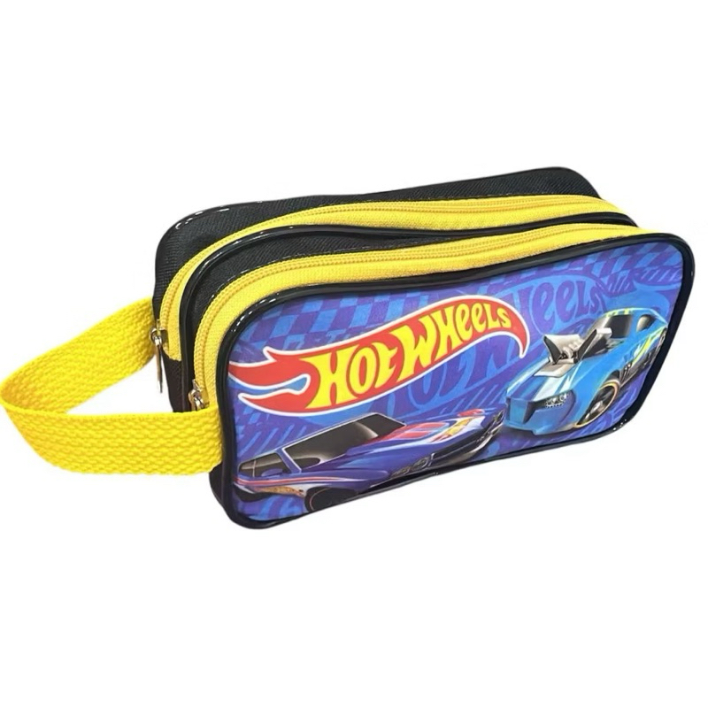ESTOJO ESCOLAR INFANTIL MENINO HOT WHEELS CARRO CARRINHO COMPARTIMENTO DUPLO