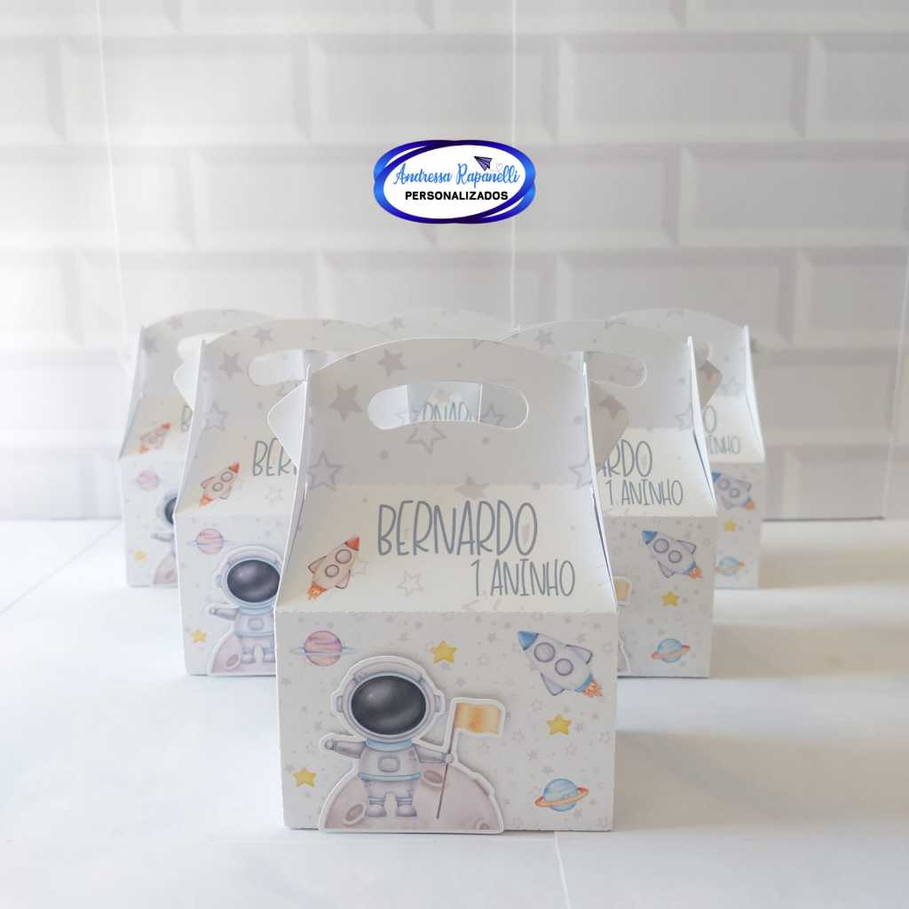 Caixas Maletinha Astronauta Personalizada -  Lembrancinha Infantil -  Aniversário infantil menino