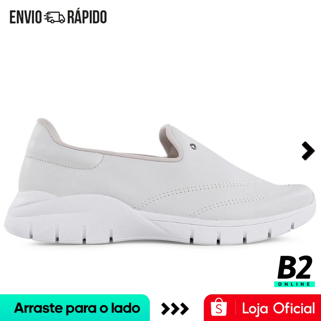Tênis Usaflex Básico Slip On Feminino Branco Original Com Nota Fiscal e Garantia de Fábrica em Oferta na Shopee