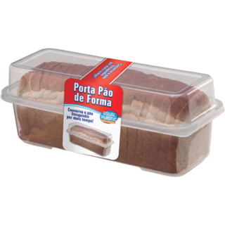Porta Pão de Forma 3,3L Retangular com Tampa 33x15x15 Transparente - Usual Utilidades em Oferta na Shopee