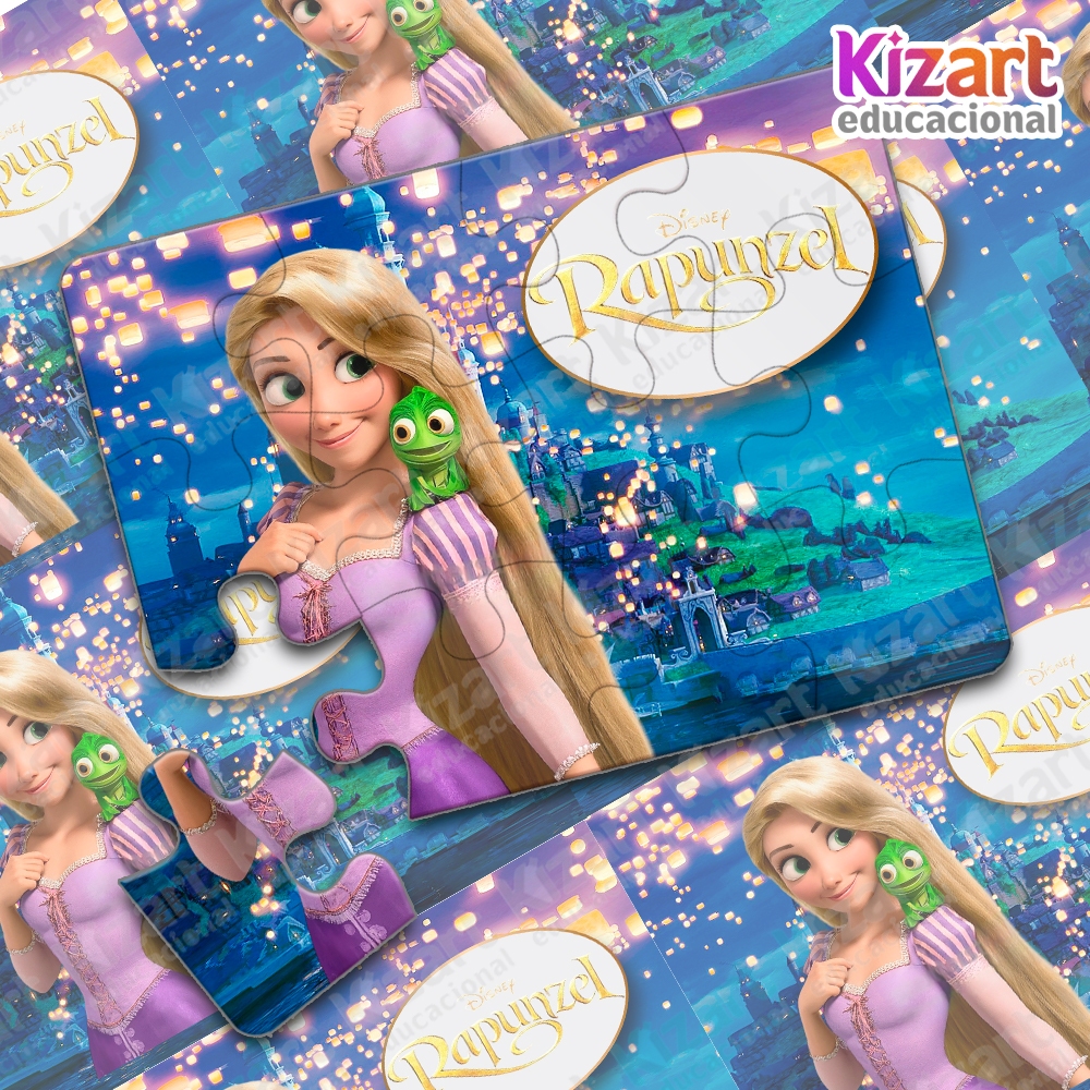 Lembrancinha Escolar Educativa Quebra Cabeça Festa Infantil 12 Peças Tema Enrolados Rapunzel em Oferta na Shopee