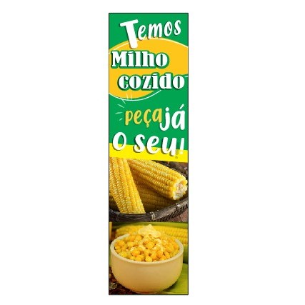 Banner Faixa I Temos Milho Cozido I 30x100cm